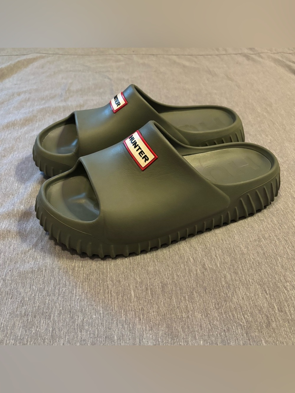 Hunter Olive Green Men's Rubber Slide Sandals Size 10/10.5